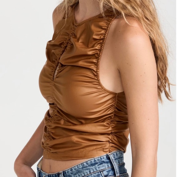 Free People Ride Along Ruched Crop Top - Picture 4 of 7
